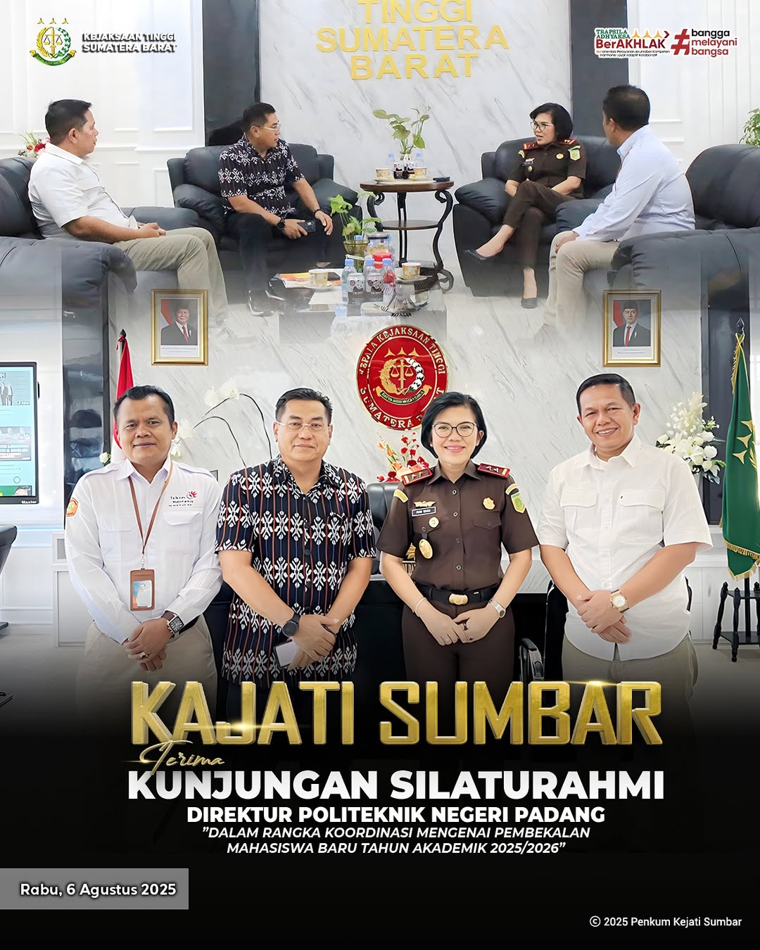 Kajati Sumbar menerima Kunjungan Silaturahmi Direktur Politeknik Negeri Padang