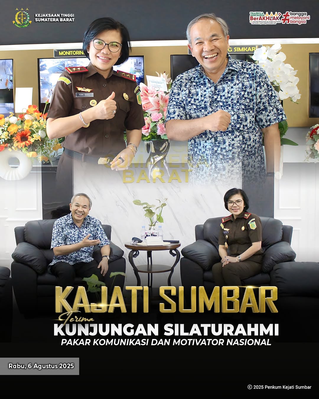 Kajati Sumbar Terima Kunjungan Silaturahmi Pakar Komunikasi Dan Motivator Nasional