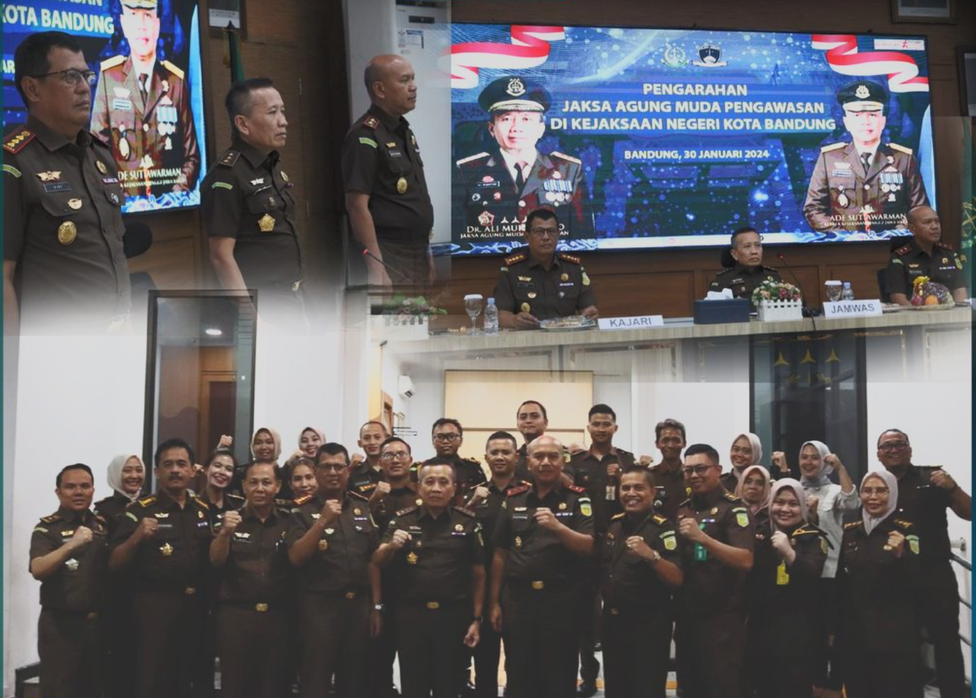 KAJATI JABAR DAMPINGI JAMWAS INSPEKSI DI KEJAKSAAN NEGERI KOTA BANDUNG