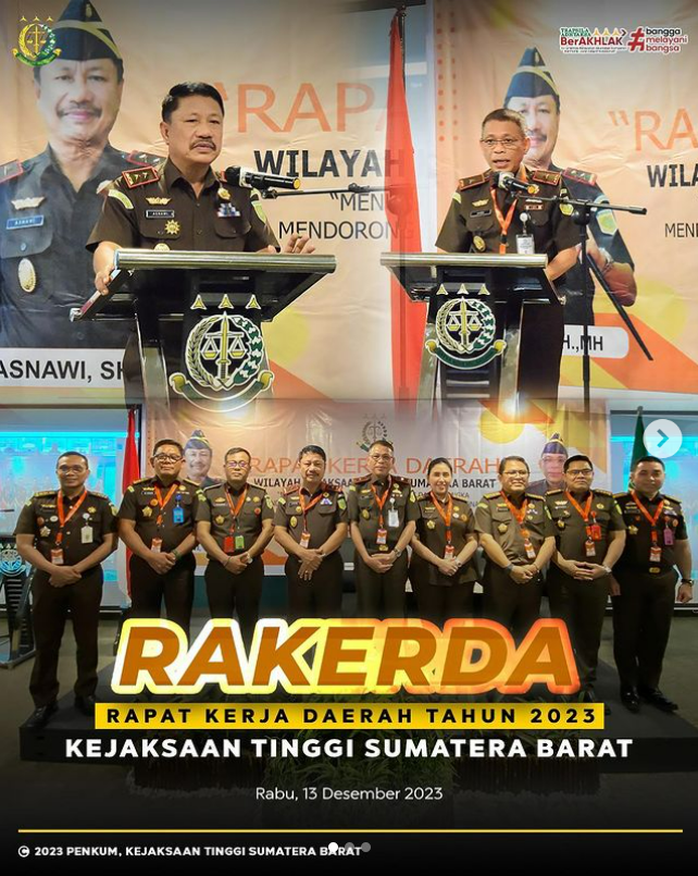 Rapat kerja Daerah Kejaksaan Tinggi Sumatera Barat