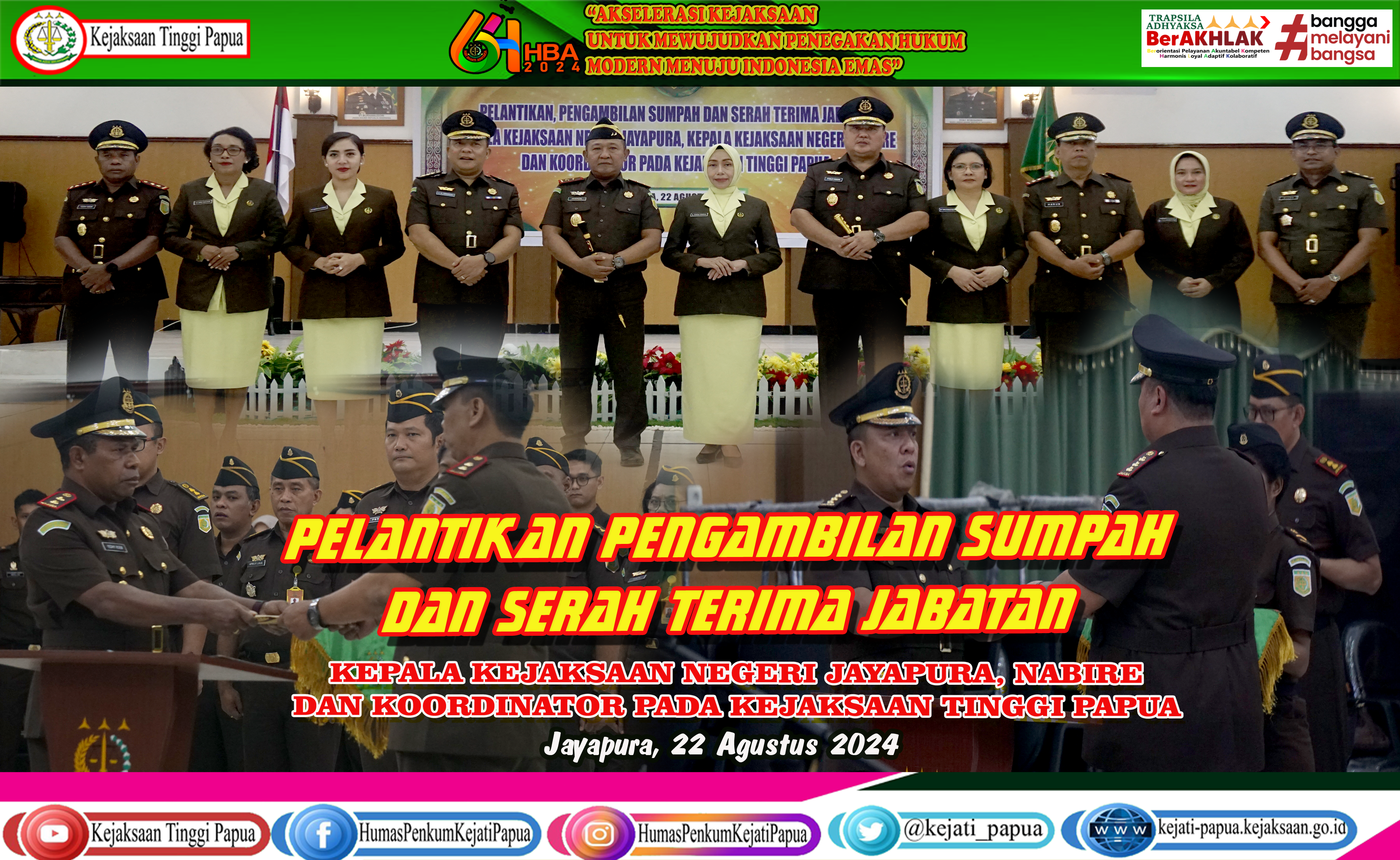 Pelantikan Pengambilan Sumpah dan Serah Terima Jabatan