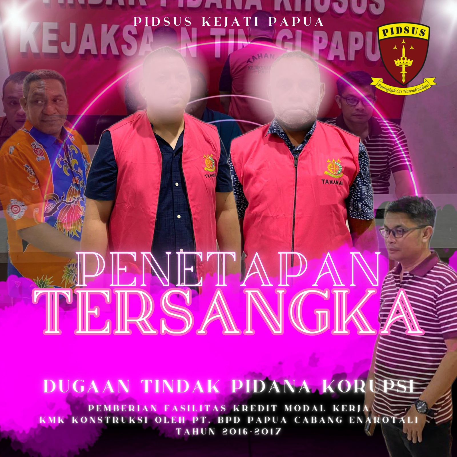 Kejati Papua Menahan  Dua Tersangka Kredit Fiktif Bank Papua Sebesar Rp188 Miliar
