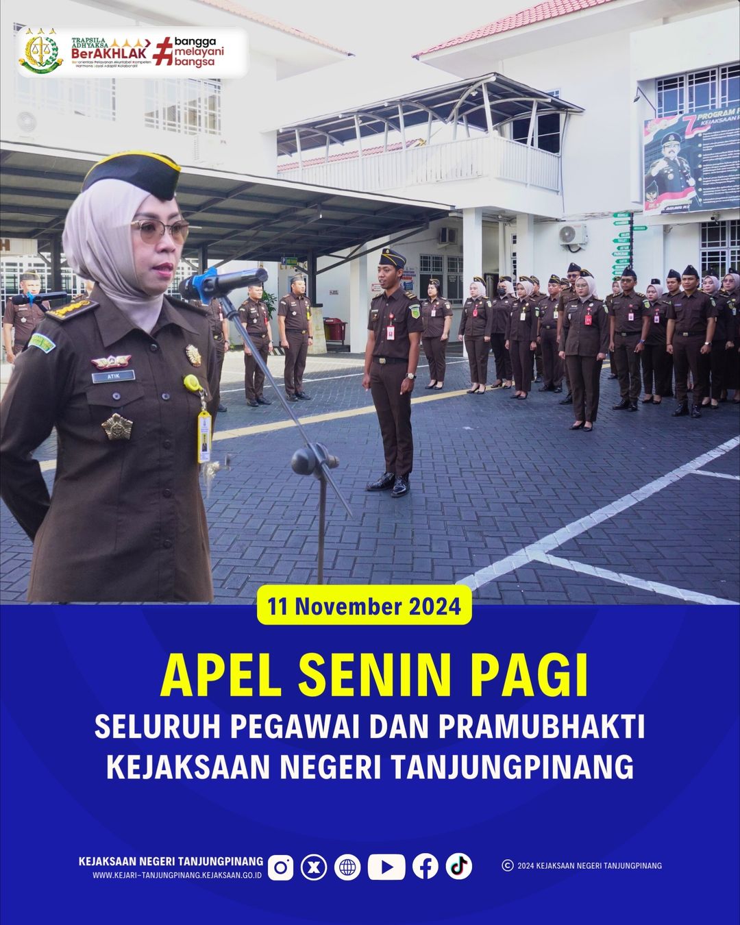 Apel Senin Pagi Seluruh Pegawai dan Pramubhakti Kejaksaan Negeri Tanjungpinang