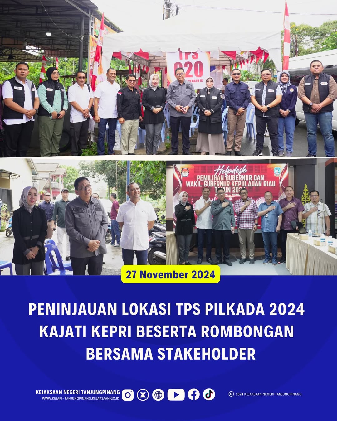 Peninjauan Lokasi TPS Pilkada 2024 Kajati Kepri Beserta Rombongan Bersama Stakeholder