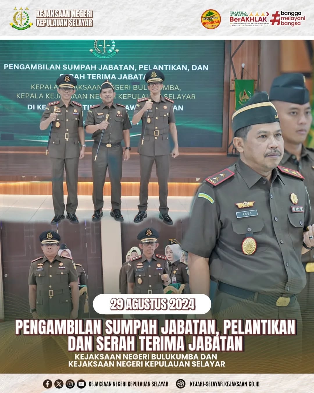 Pengambilan Sumpah Jabatan, Pelantikan dan Serah Terima Jabatan Kepala Kejaksaan Negeri Kepulauan Selayar
