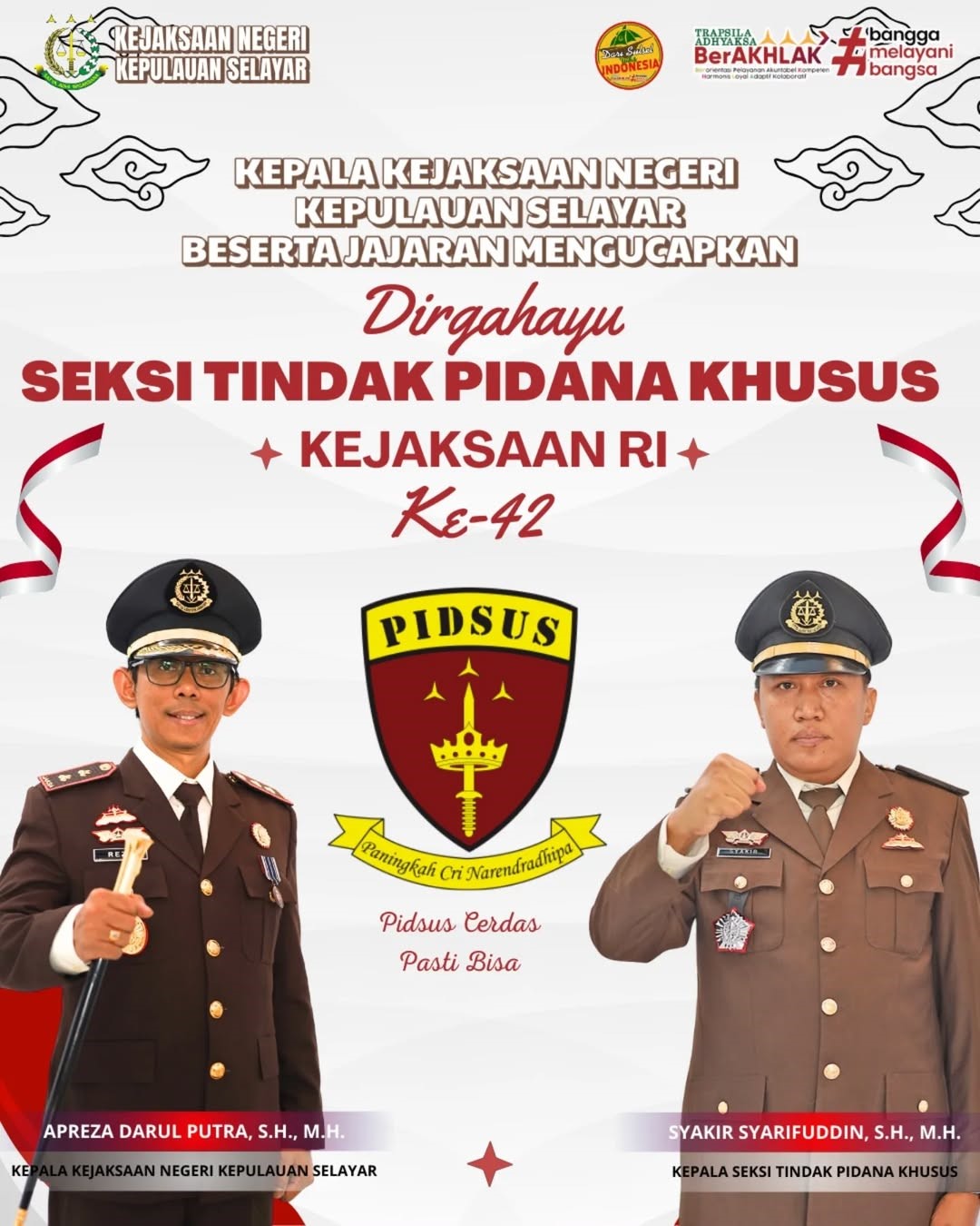 Dirgahayu Seksi Tindak Pidana Khusus Ke-42