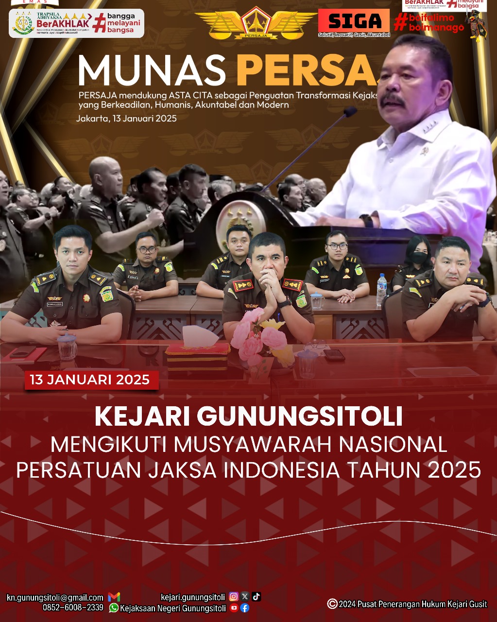 KEJARI GUNUNGSITOLI MENGIKUTI MUSYAWARAH NASIONAL PERSATUAN JAKSA INDONESIA TAHUN 2025