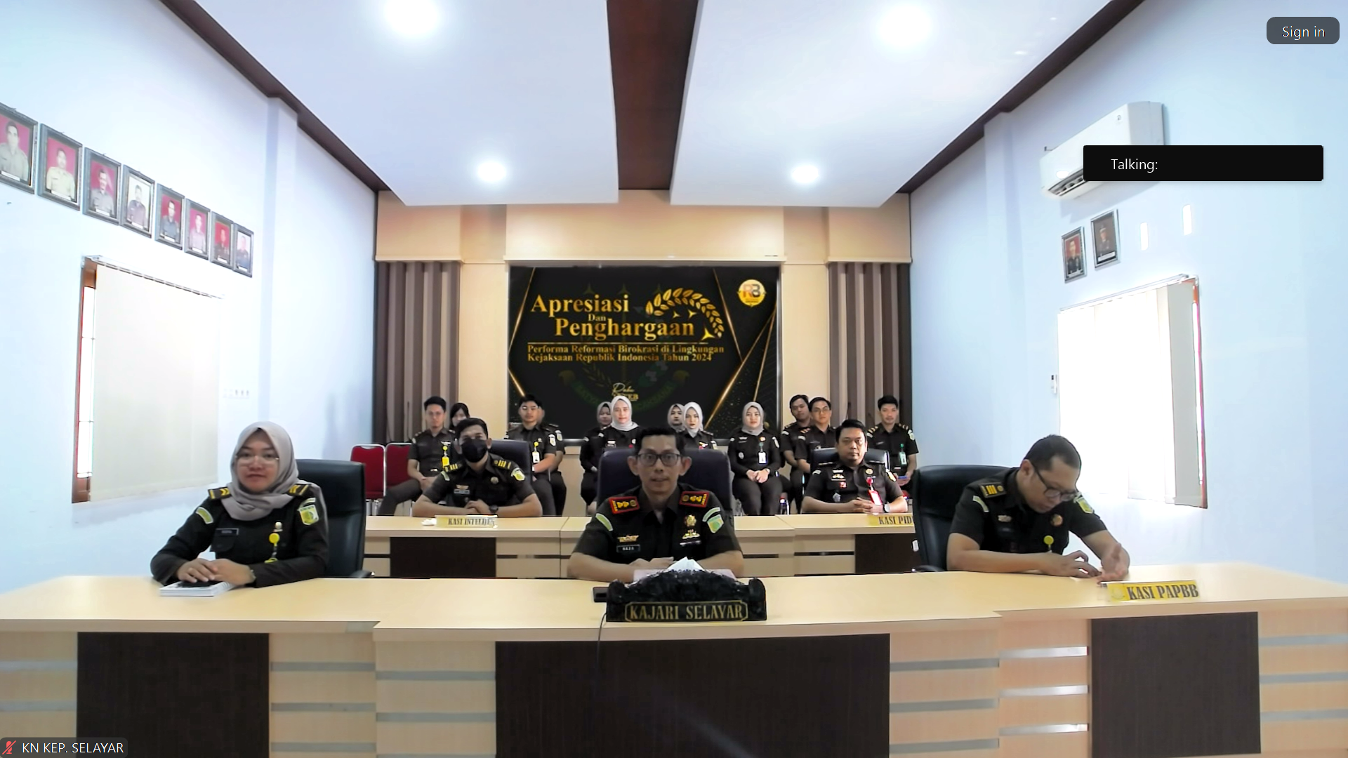 Webinar Apresiasi dan Penghargaan Performa Reformasi Birokrasi di Lingkungan Kejaksaan Republik Indonesia Tahun 2024