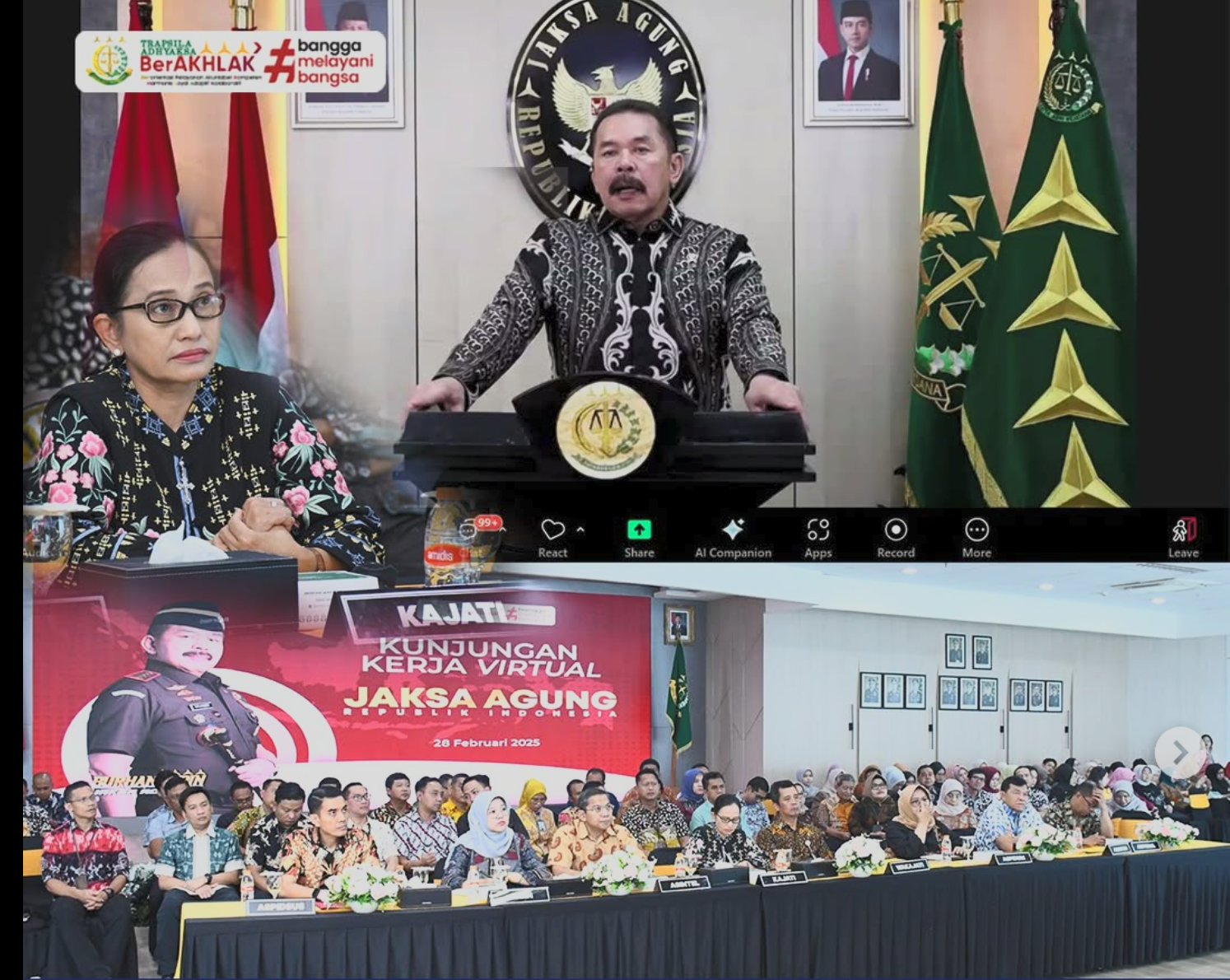 Kunjungan kerja virtual Jaksa Agung RI
