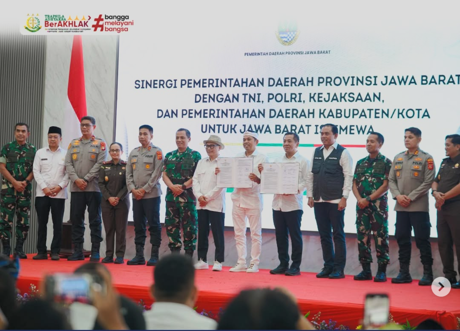 Sinergi Pemerintah Daerah Provinsi Jawa Barat dengan TNI, POLRI, Kejaksaan dan Pemerintah daerah Kabupaten Kota untuk Jawa Barat Istimewa.