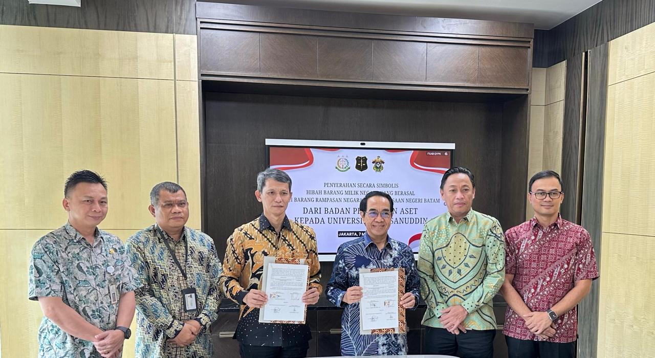 Badan Pemulihan Aset Hibahkan Barang Rampasan Negara 1 Unit Jaring Ikan Purse Seine Kapal Ex- Vietnam kepada Universitas Hasanuddin