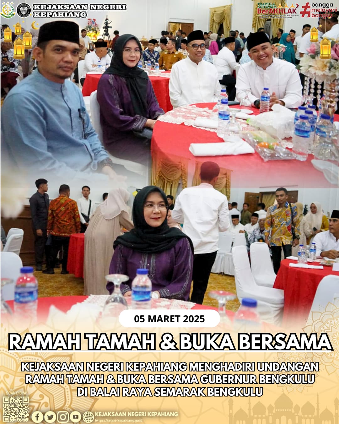 Ramah Tamah Dan Buka Puasa Bersama Gubernur Bengkulu Dengan Forkopimda Prov. Bengkulu, Bupati Walikota Dan Forkopimda Kabupaten Kota Se-provinsi Bengkulu