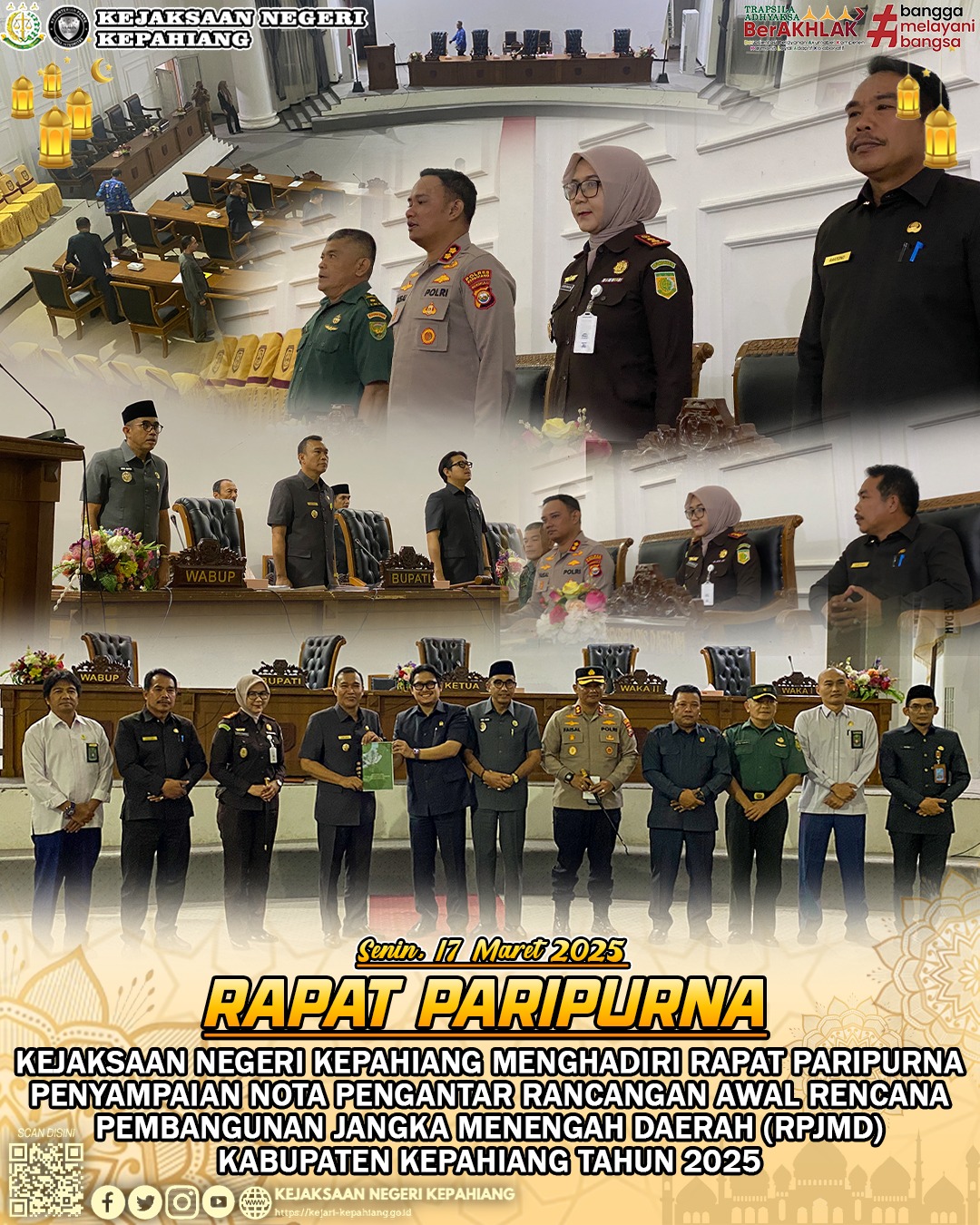 RAPAT PARIPURNA PENYAMPAIAN NOTA PENGANTAR RANCANGAN AWAL RENCANA PEMBANGUNAN JANGKA MENENGAH DAERAH RPJMD) KABUPATEN KEPAHIANG TAHUN 2025