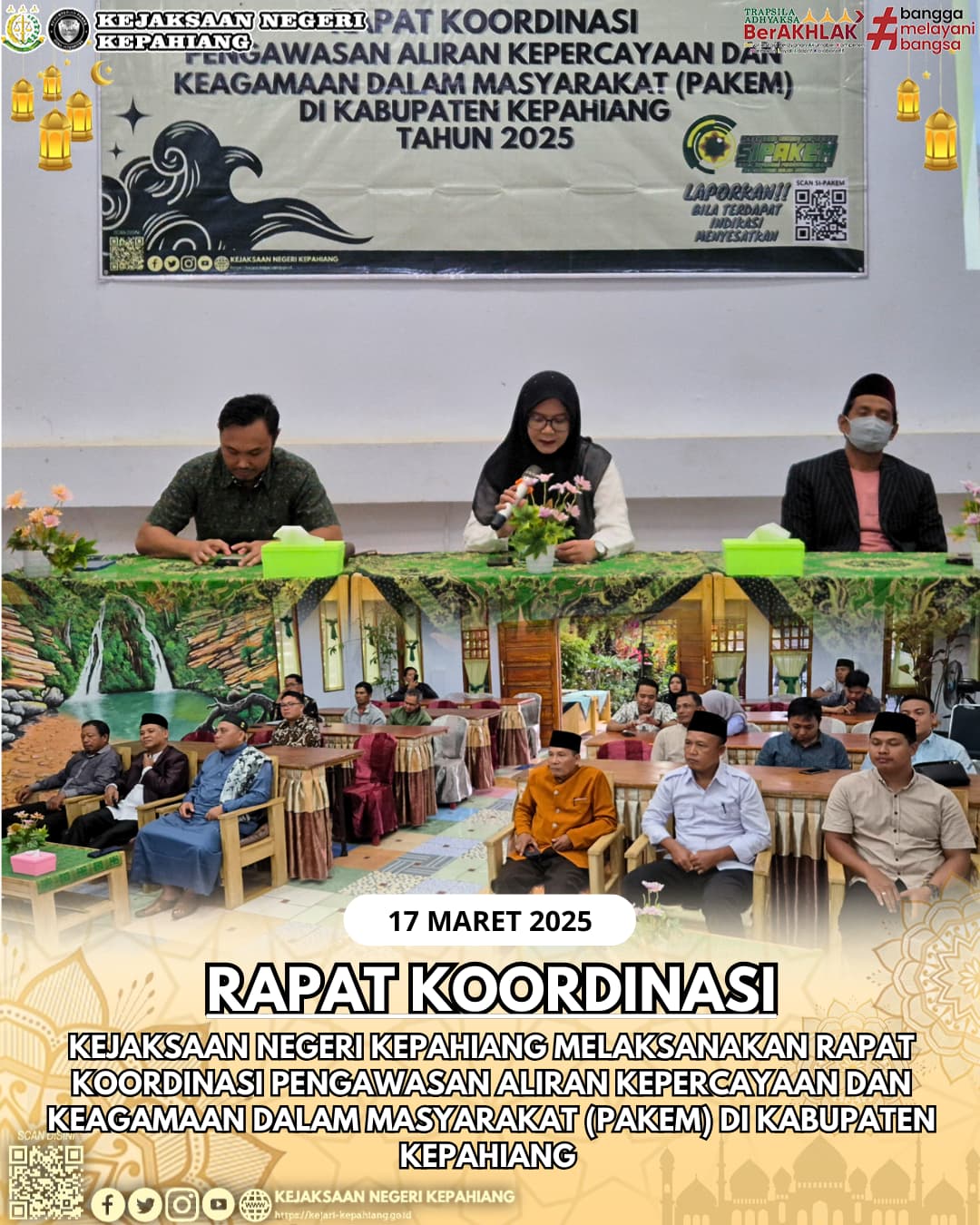Rapat Koordinasi Pengawasan Aliran Kepercayaan dan Keagamaan dalam Masyarakat Tingkat Kabupaten Kepahiang Tahun 2025