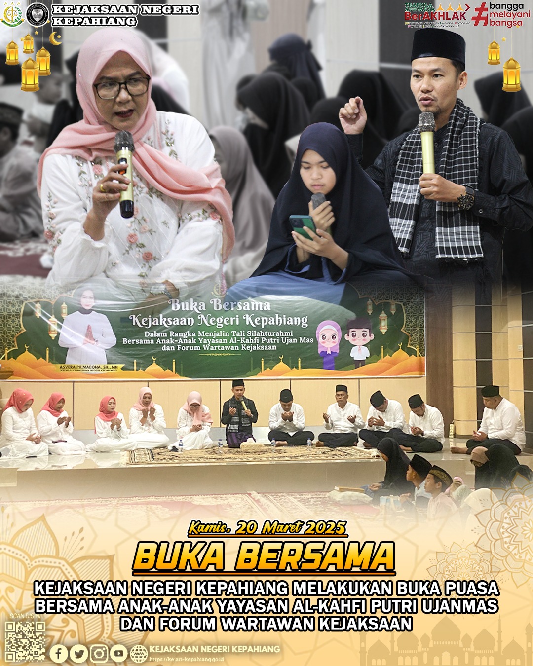 BUKA BERSAMA ANAK-ANAK YAYASAN PANTI ASUHAN AL-KAHFI HIDAYATULLAH UJAN MAS DAN FORUM WARTAWAN KEJAKSAAN
