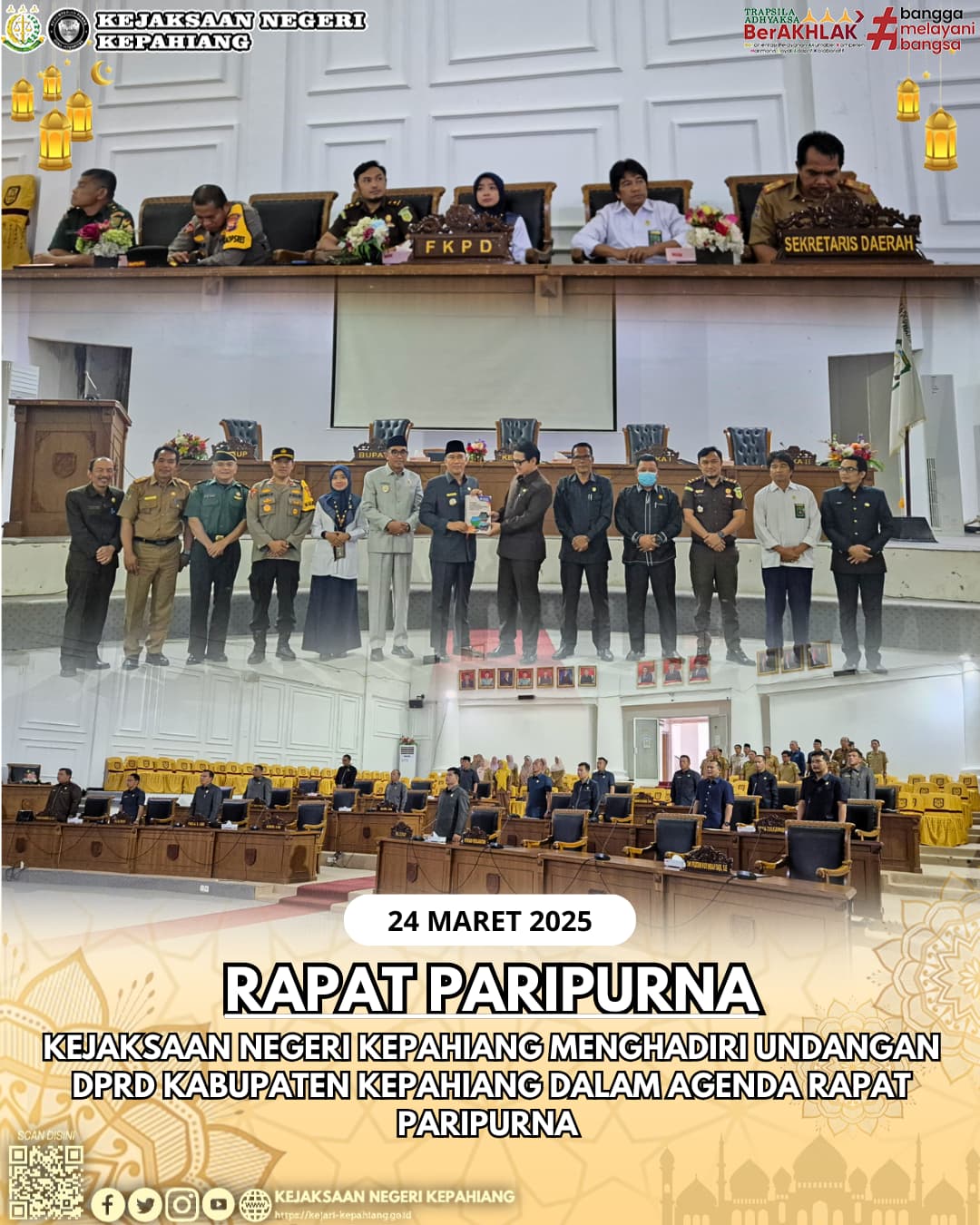 Kejaksaan Negeri Kepahiang Menghadiri Rapat Paripurna DPRD Kabupaten Kepahiang