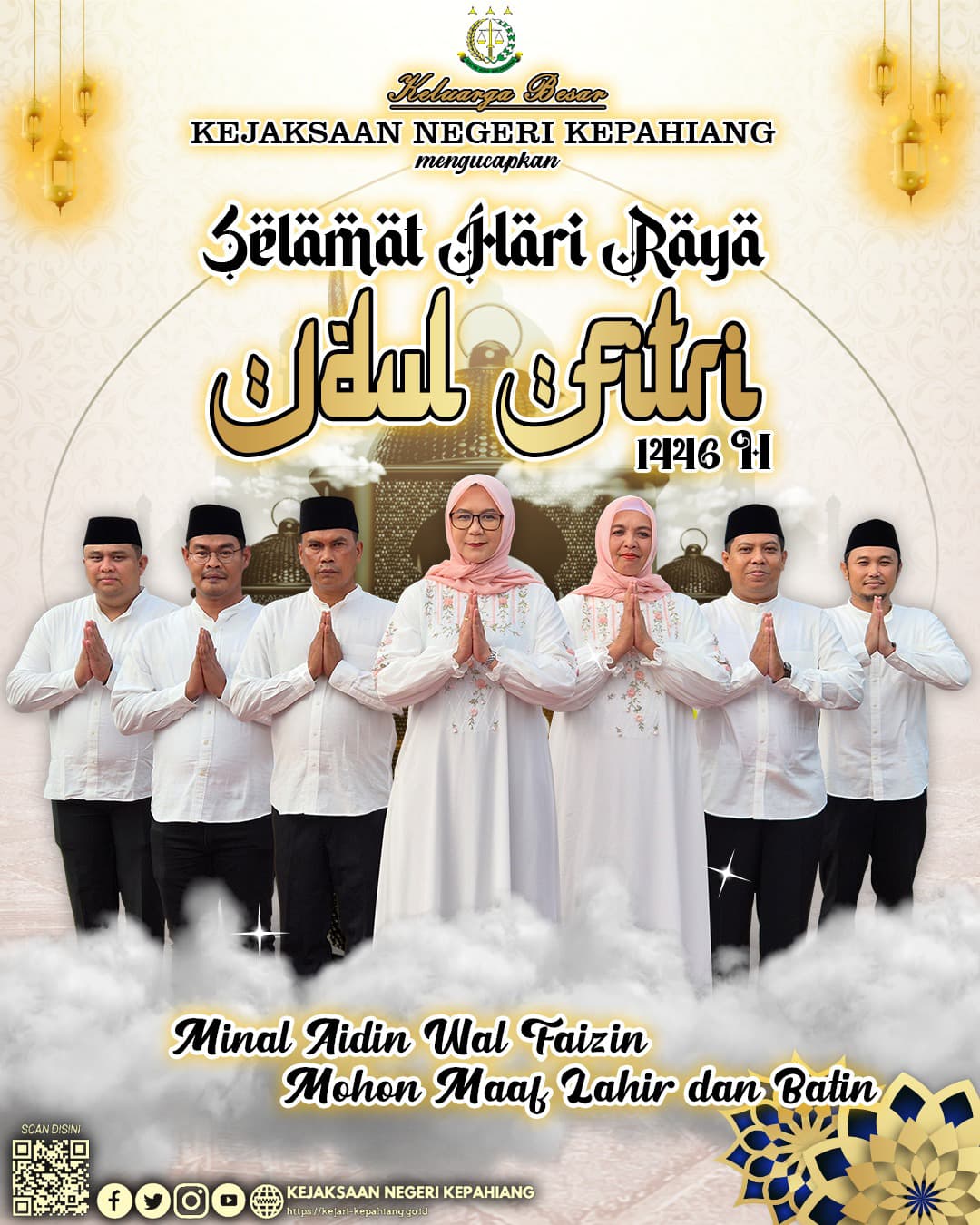 Kepala Kejaksaan Negeri Kepahiang Asvera Primadona, S.H., M.H. beserta seluruh Jajaran mengucapkan Selamat Hari Raya Idul Fitri 1446 H.
