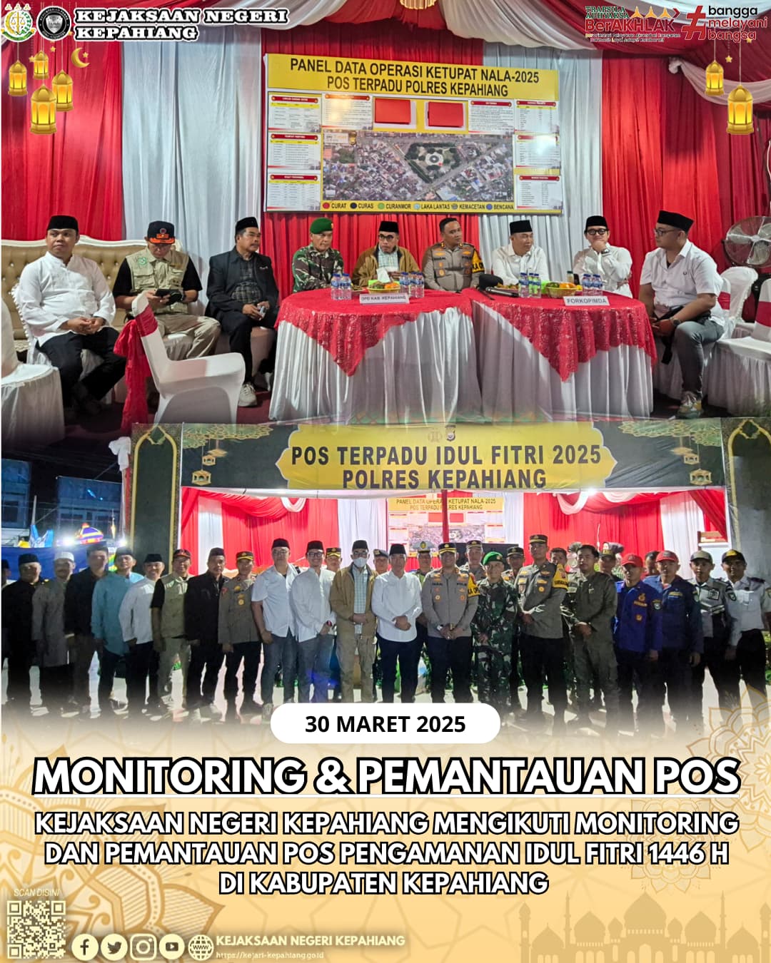 Monitoring dan Pemantauan Pos Pengamanan Idul Fitri 1446 H Di Kabupaten Kepahiang.