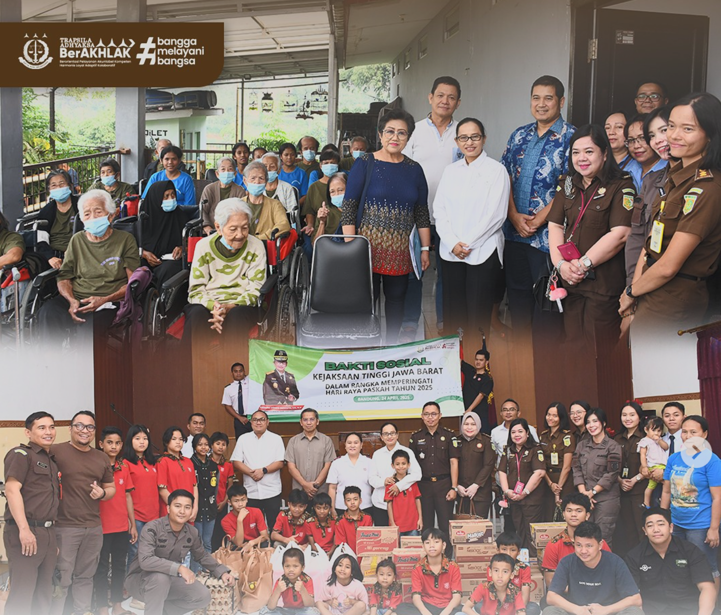 Kajati Jabar mengadakan bakti sosial di Rumah Pemulihan Permata Noah Panti Lansia Cimahi dan Yayasan Bala Keselamatan Kota Bandung dalam rangka perayaan paskah tahun 2025