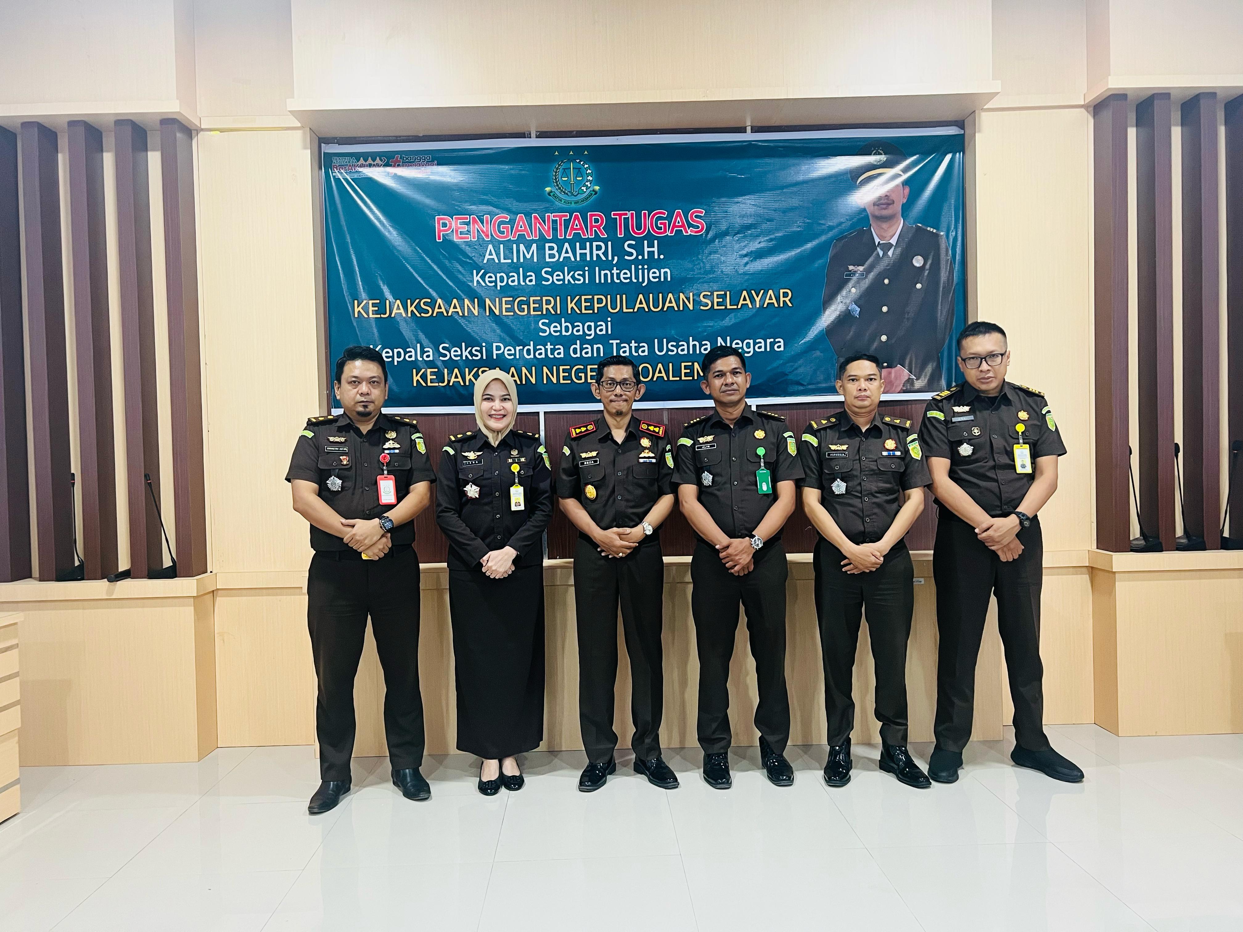 Pengantar Tugas Pak Alim Bahri, S.H., dari Kepala Seksi Intelijen Kejaksaan Negeri Kepulauan Selayar menjadi Kepala Seksi Perdata dan TUN Kejaksaan Negeri Boalemo