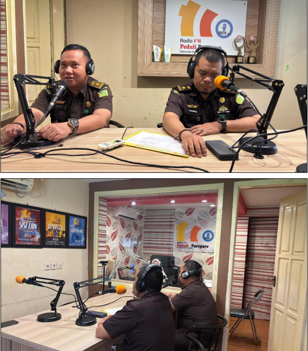 Jaksa Menyapa di Radio Peduli Parepare dengan tema “Tindak Pidana Narkotika dan Pencegahannya”