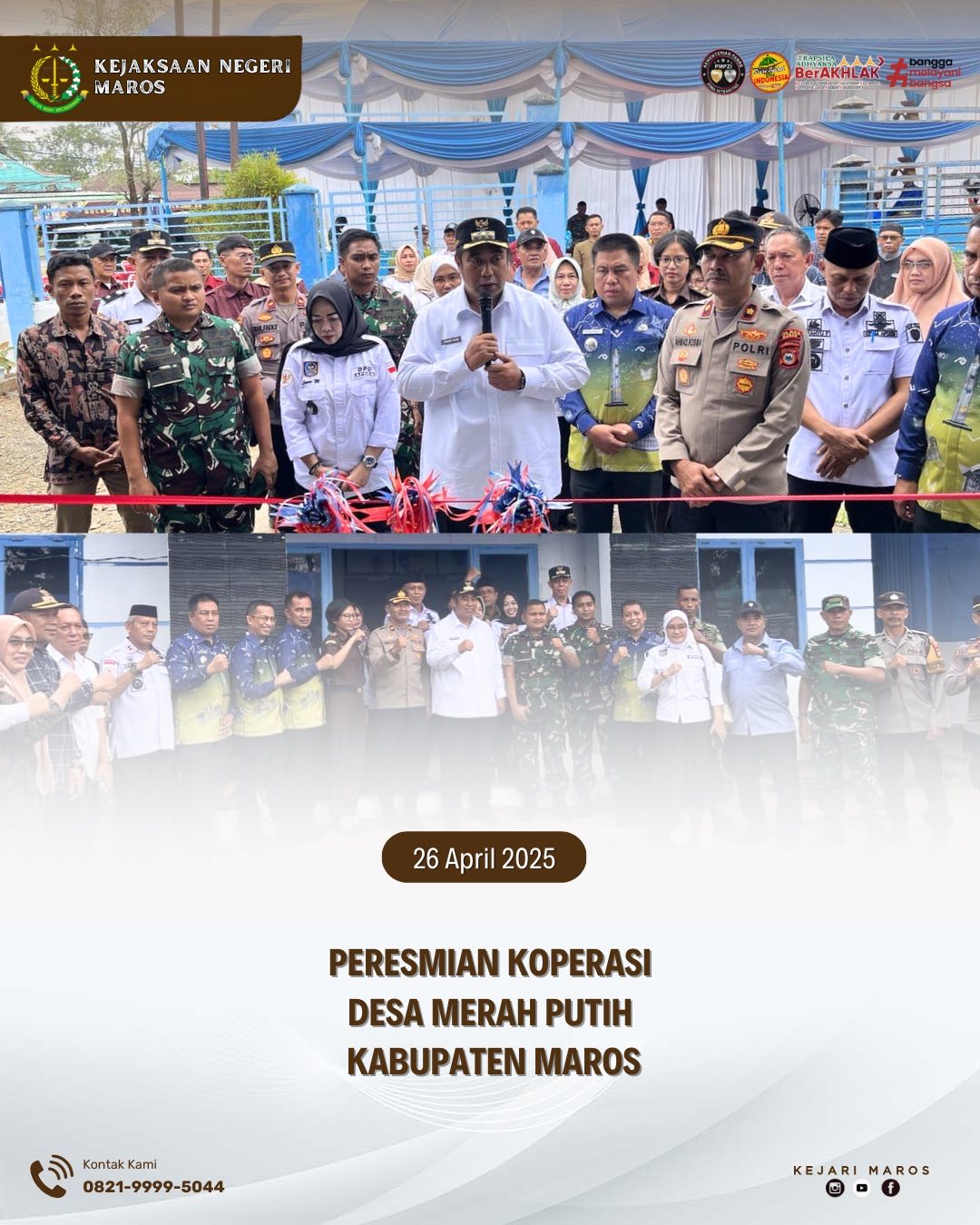 Kejari Maros menghadiri acara Peresmian Koperasi Desa Merah Putih