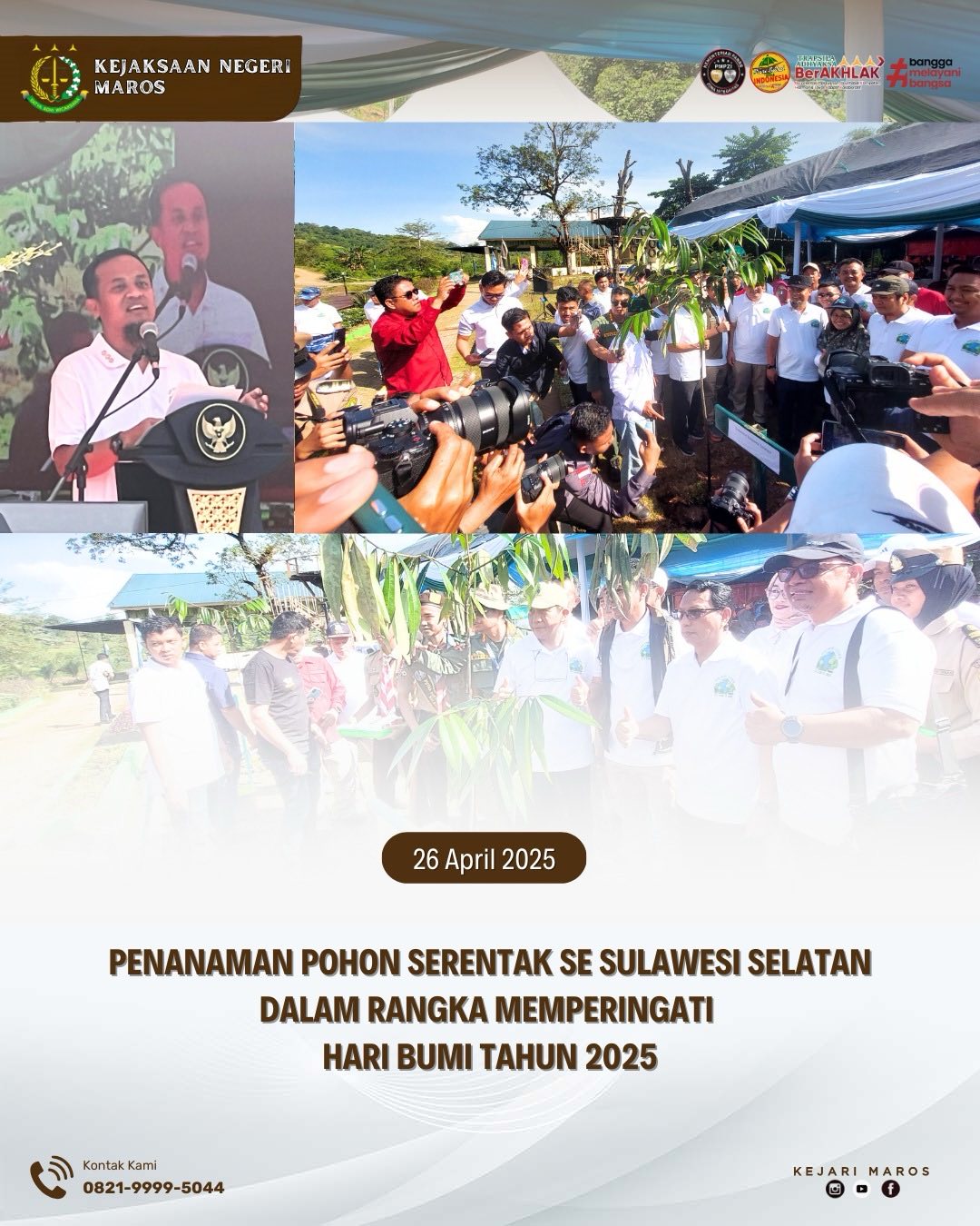 Kejari Maros menghadiri acara penanaman pohon serentak se-Sulawesi Selatan