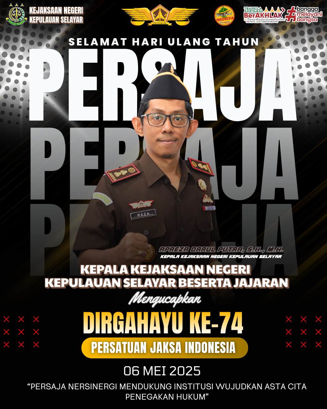 Dirgahayu Persatuan Jaksa Indonesia PERSAJA) Ke-74