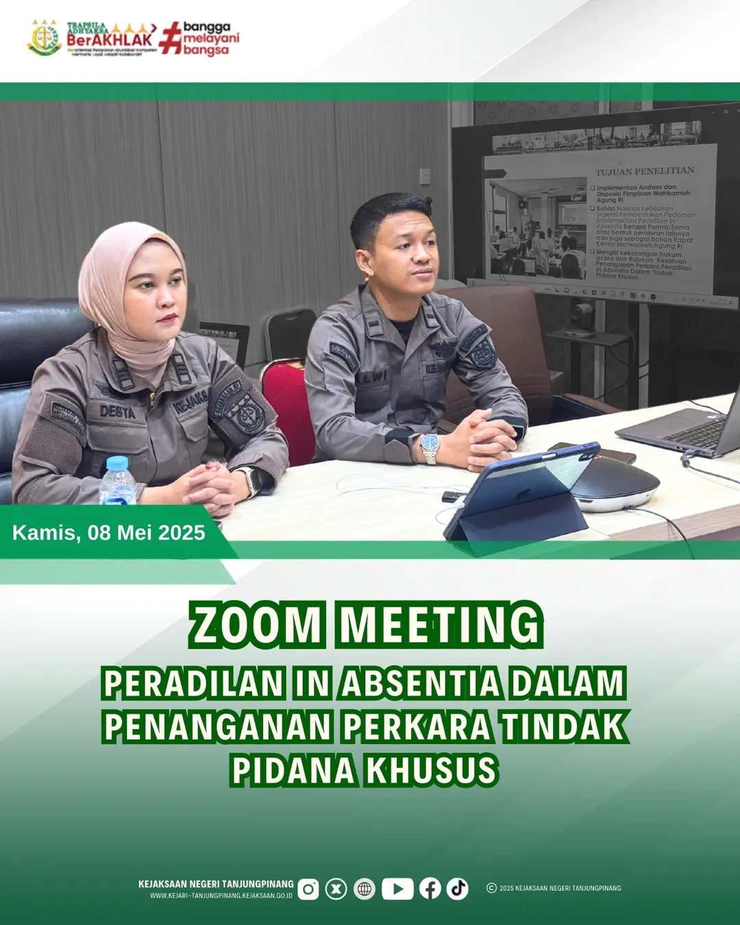 Zoom Meeting Peradilan In Absentia Dalam Penanganan Perkara Tindak Pidana Khusus