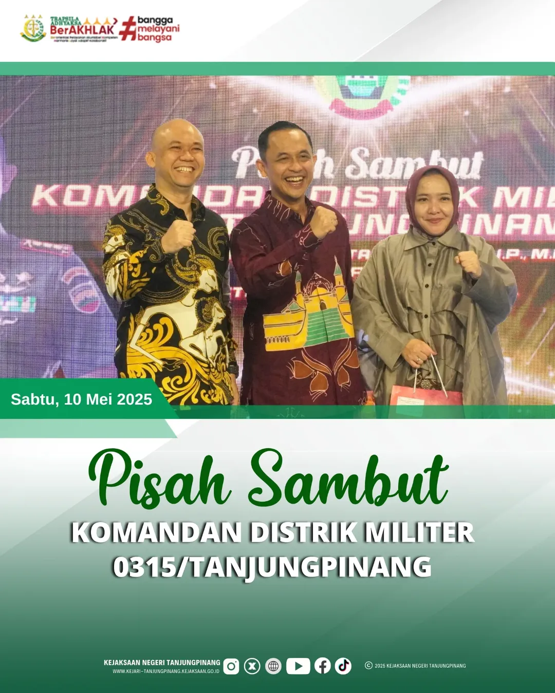 Pisah Sambut KOMANDAN DISTRIK MILITER 0315TANJUNGPINANG