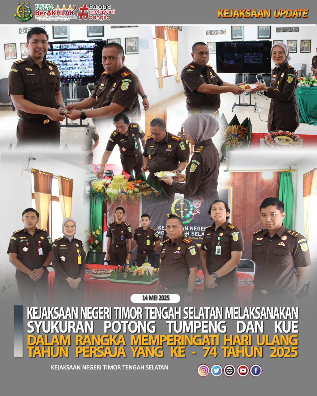 Syukuran Potong Tumpeng Dan Kue Dalam Rangka Memperingati Hari Ulang Tahun Ke-74 Tahun 2025