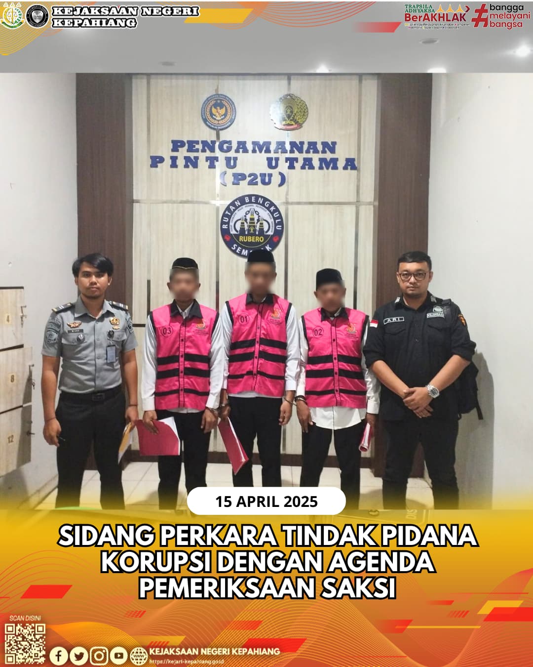 SIDANG PERKARA TINDAK PIDANA KORUPSI DENGAN AGENDA PEMERIKSAAN SAKSI