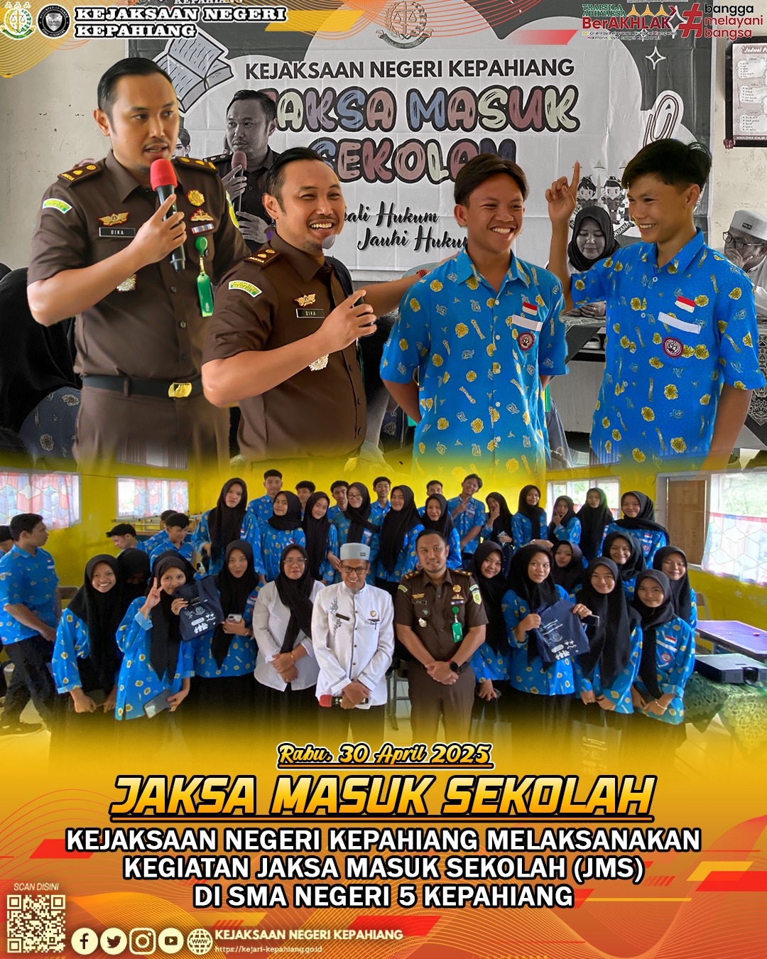 JAKSA MASUK SEKOLAH KEJAKSAAN NEGERI KEPAHIANG DI SMA NEGERI 5 KEPAHIANG