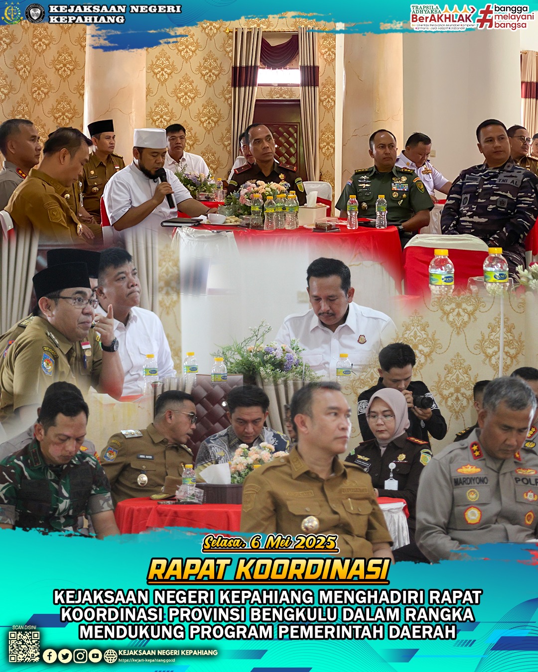 RAPAT KOORDINASI FORKOPIMDA PROVINSI BENGKULU DALAM RANGKA MENDUKUNG PROGRAM PEMERINTAH DAERAH
