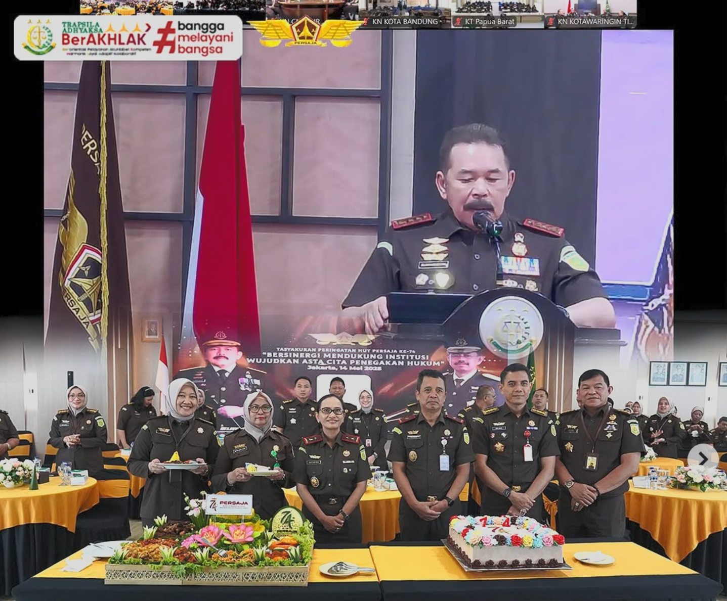 Tasyakuran dan Pemotongan Tumpeng dalam rangka Peringatan Hari Ulang Tahun HUT) Persatuan Jaksa Indonesia PERSAJA) ke-74