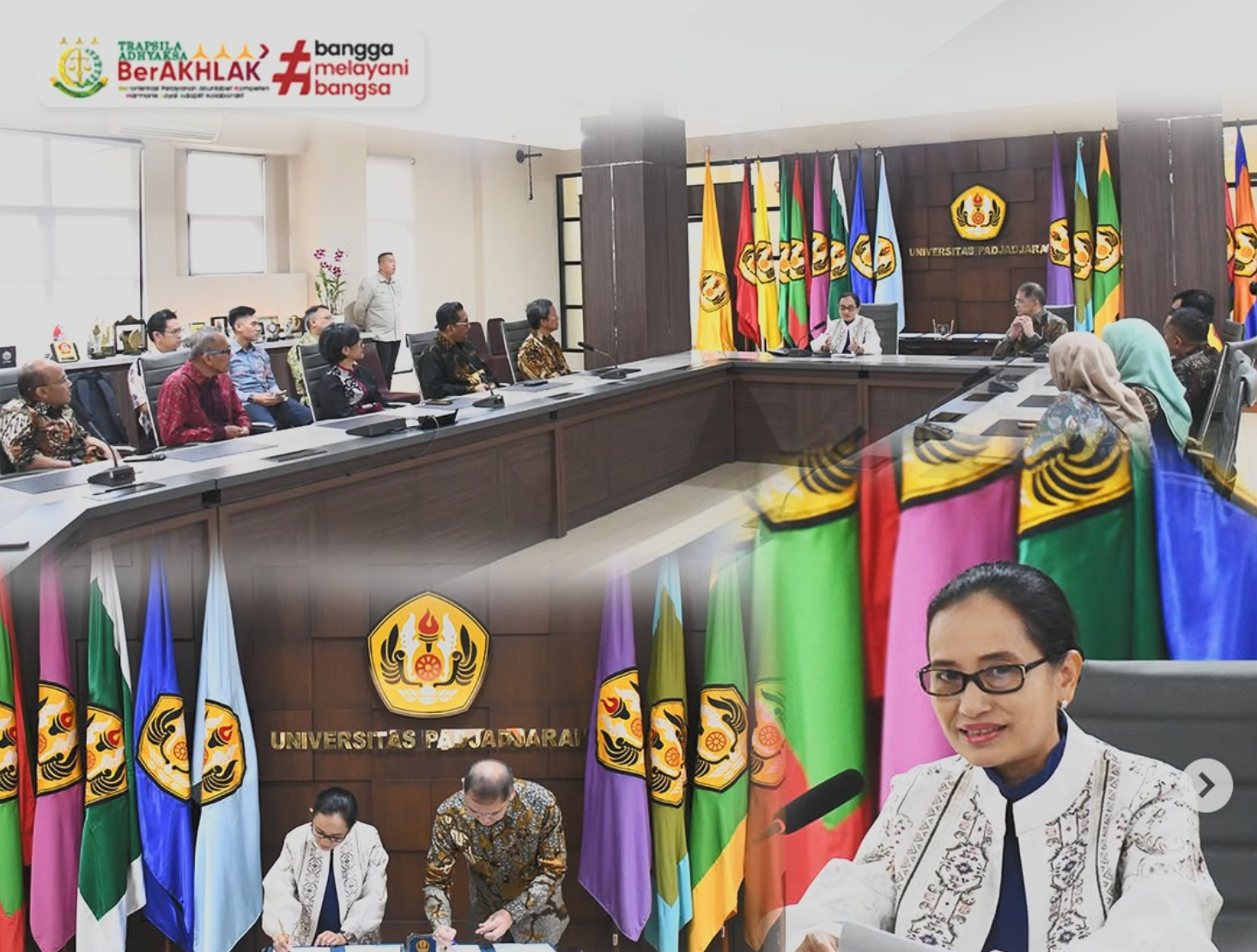 Perjanjian Kerja Sama tentang Pelaksanaan Tridharma Perguruan Tinggi dan penanganan masalah hukum bidang Perdata dan Tata Usaha Negara antara Kejaksaan Tinggi Jawa Barat dengan Universitas Padjadjaran yang diselenggarakan di Universitas Padjadjaran.