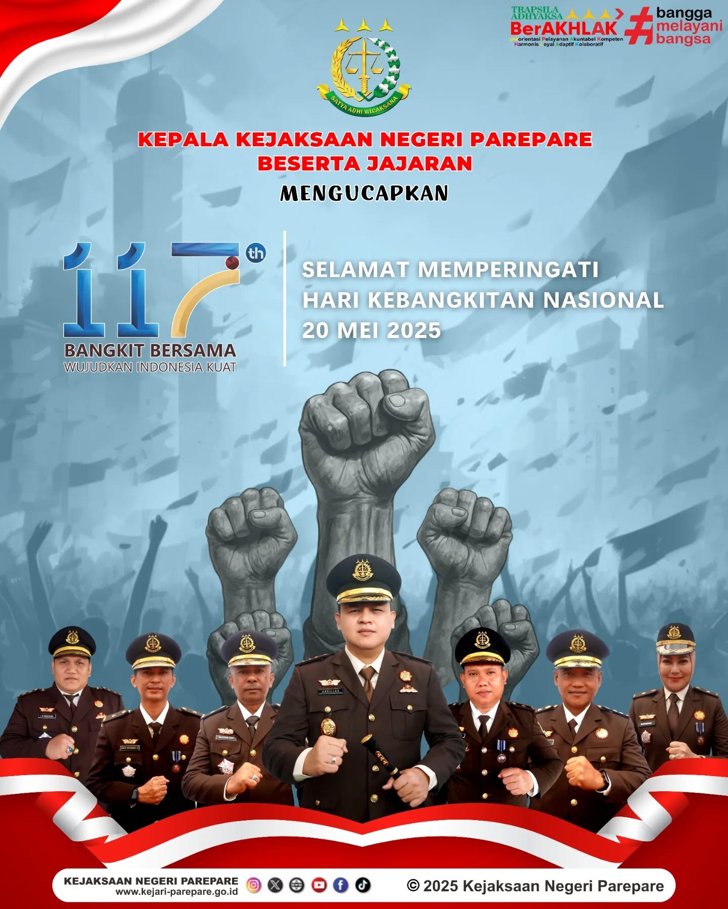 Ucapan Selamat Memperingati Hari Kebangkitan Nasional ke-117 Kejaksaan Negeri Parepare