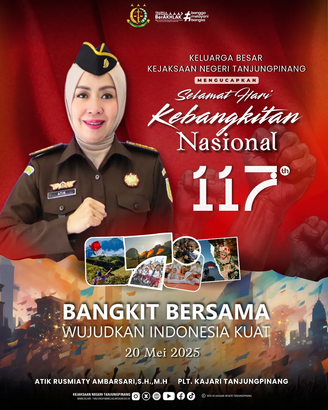 Keluarga Besar Kejaksaan Negeri Tanjungpinang Mengucapkan Selamat Hari Kebangkitan Nasional ke 117 Tahun