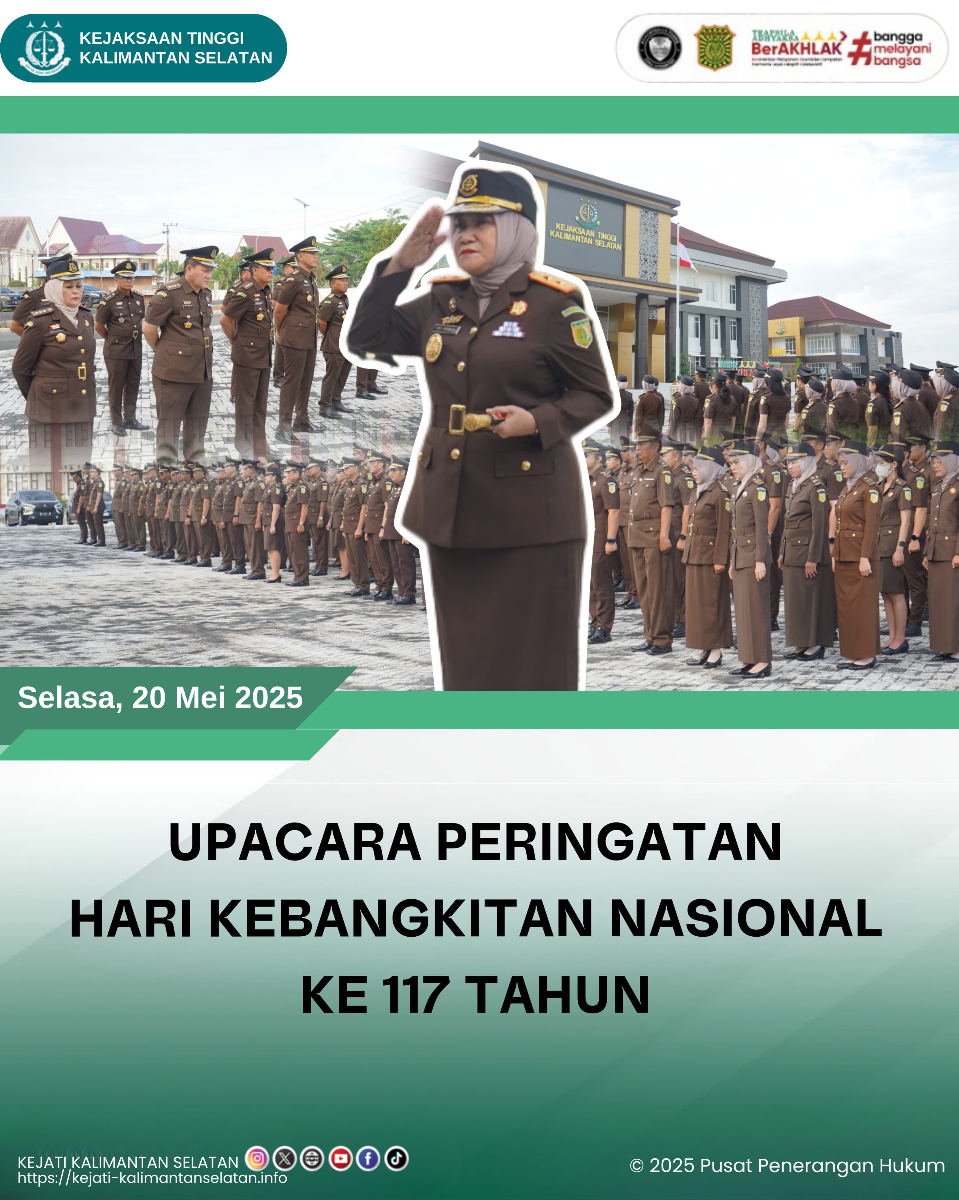 Upacara Harkitnas ke 117 Tahun Kejaksaan Tinggi Kalimantan Selatan
