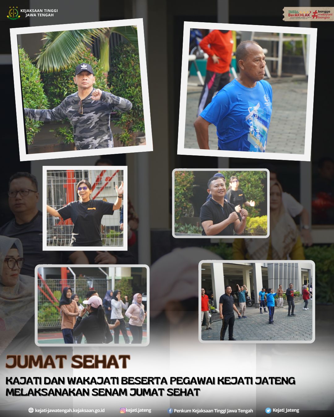 Jumat Sehat diikuti oleh Kajati, Wakajati dan Seluruh Pegawai Kejaksaan Tinggi Jawa Tengah