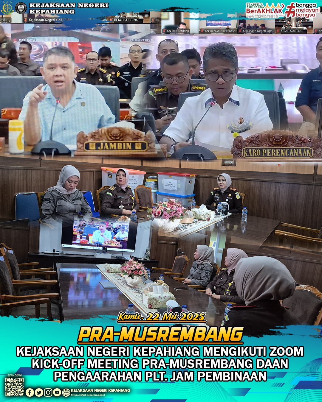 Zoom Kick-Off Meeting Pra-Musrenbang dan Pengarahan Plt. Jaksa Agung Muda Pembinaan terkait Pagu Indikatif Tahun 2026.
