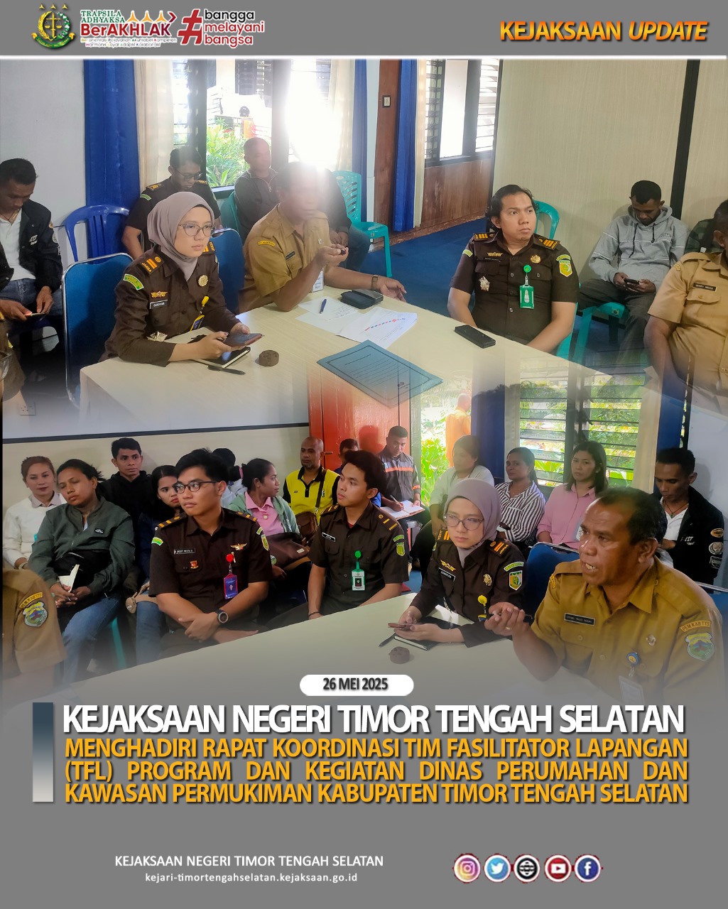Rapat Koordinasi Tim Fasilitator Lapangan TFL) program dan kegiatan Dinas Perumahan dan Kawasan Permukiman Kabupaten Timor Tengah Selatan.