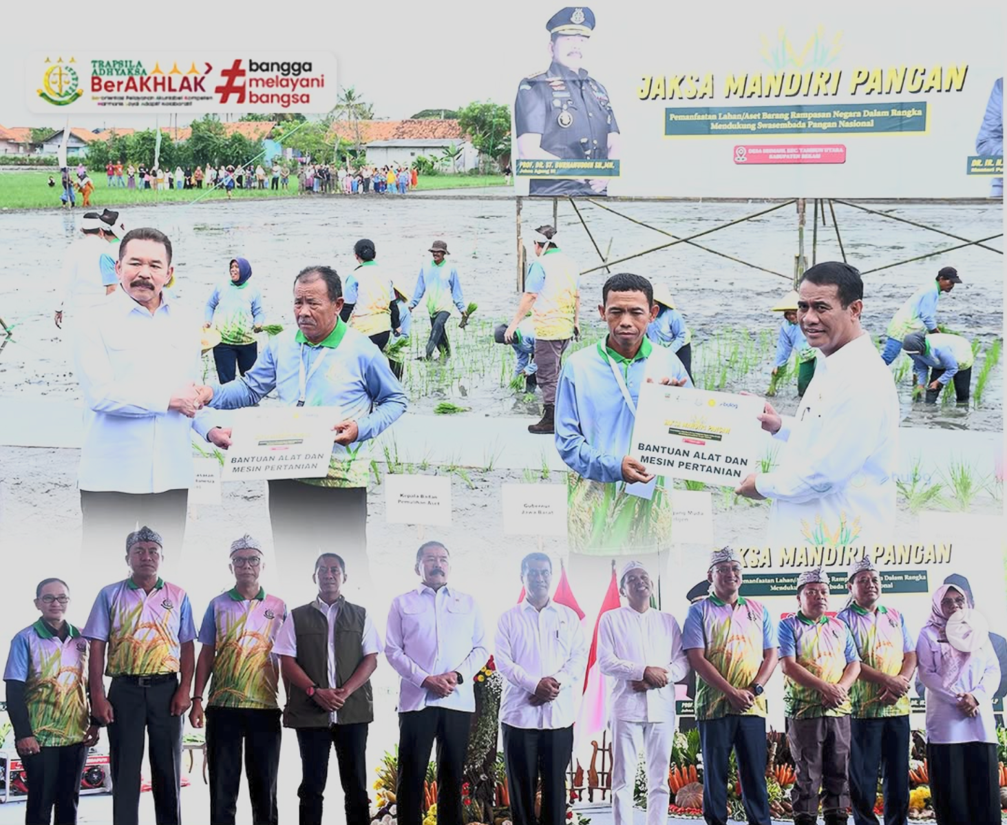 Kajati Jabar menghadiri Acara Jaksa Mandiri Pangan di Desa Srimahi Kec. Tambun Utara Kab. Bekasi.