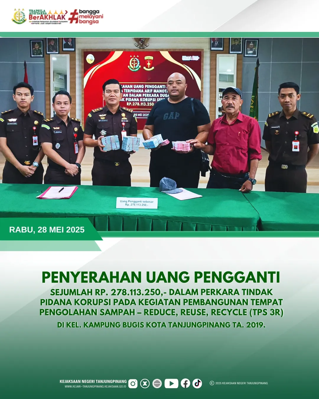 Penyerahan Uang Pengganti dalam Perkara Tindak Pidana Korupsi