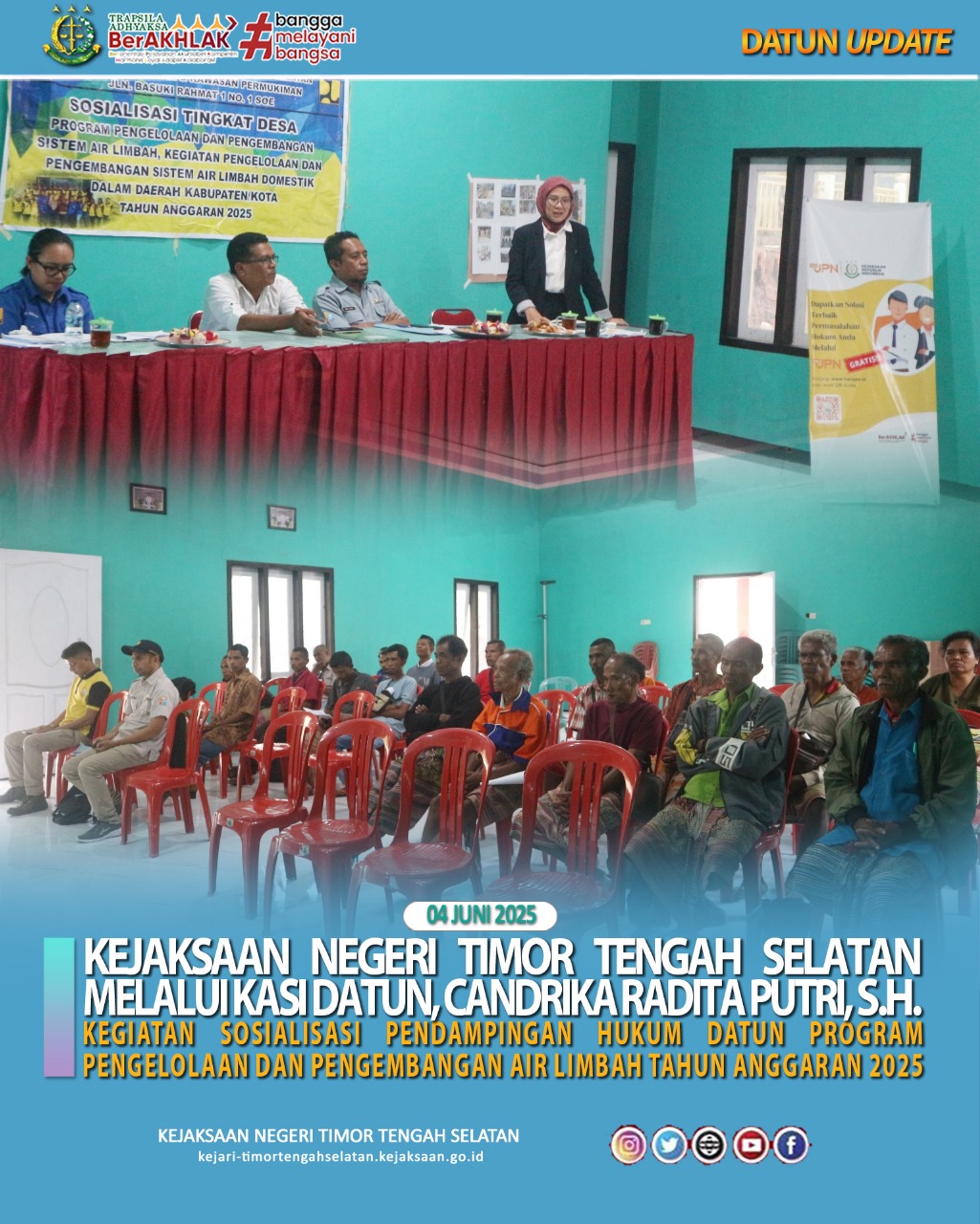 Kegiatan Sosialisasi Tingkat Desa Program Pengelolaan Dan Pengembangan Air Limbah Tahun Anggaran 2025 Dan Melakukan Sosialisasi Pentingnya Pendampingan Pengelolaan Dana Desa Kepada Aparat Desa Tublopo Dan Desa Toi