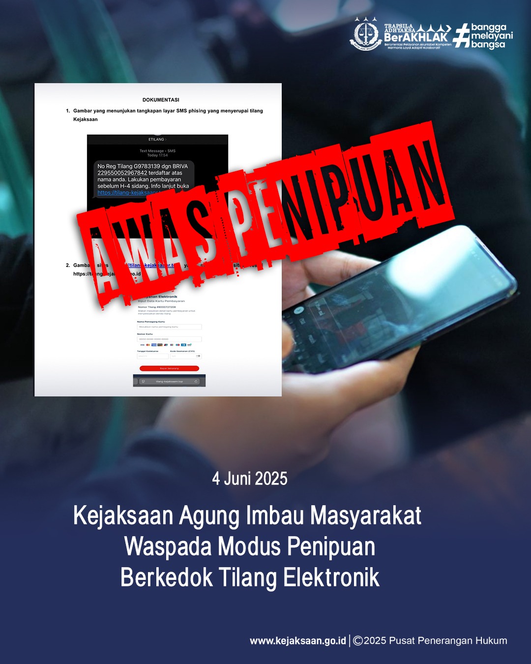 Kejaksaan Agung Imbau Masyarakat  Waspada Modus Penipuan Berkedok Tilang Elektronik