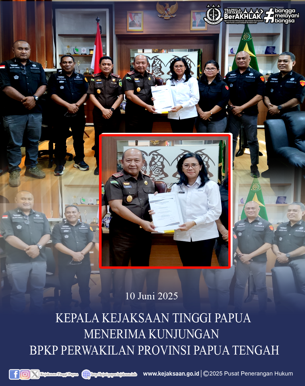 Kajati Papua Menerima Kunjungan BPKP Perwakilan Papua Tengah