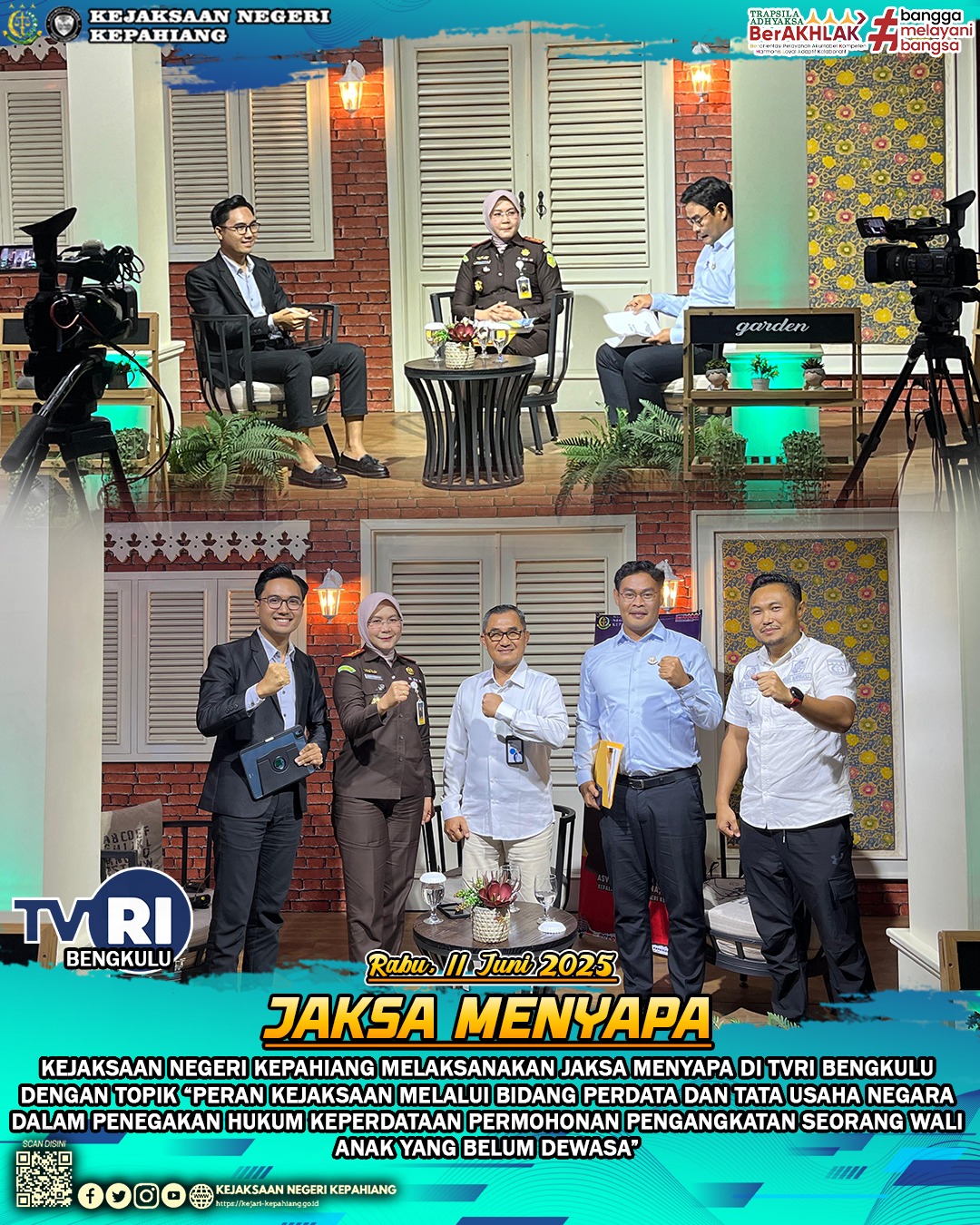 JAKSA MENYAPA KEJAKSAAN NEGERI KEPAHIANG DI TVRI BENGKULU