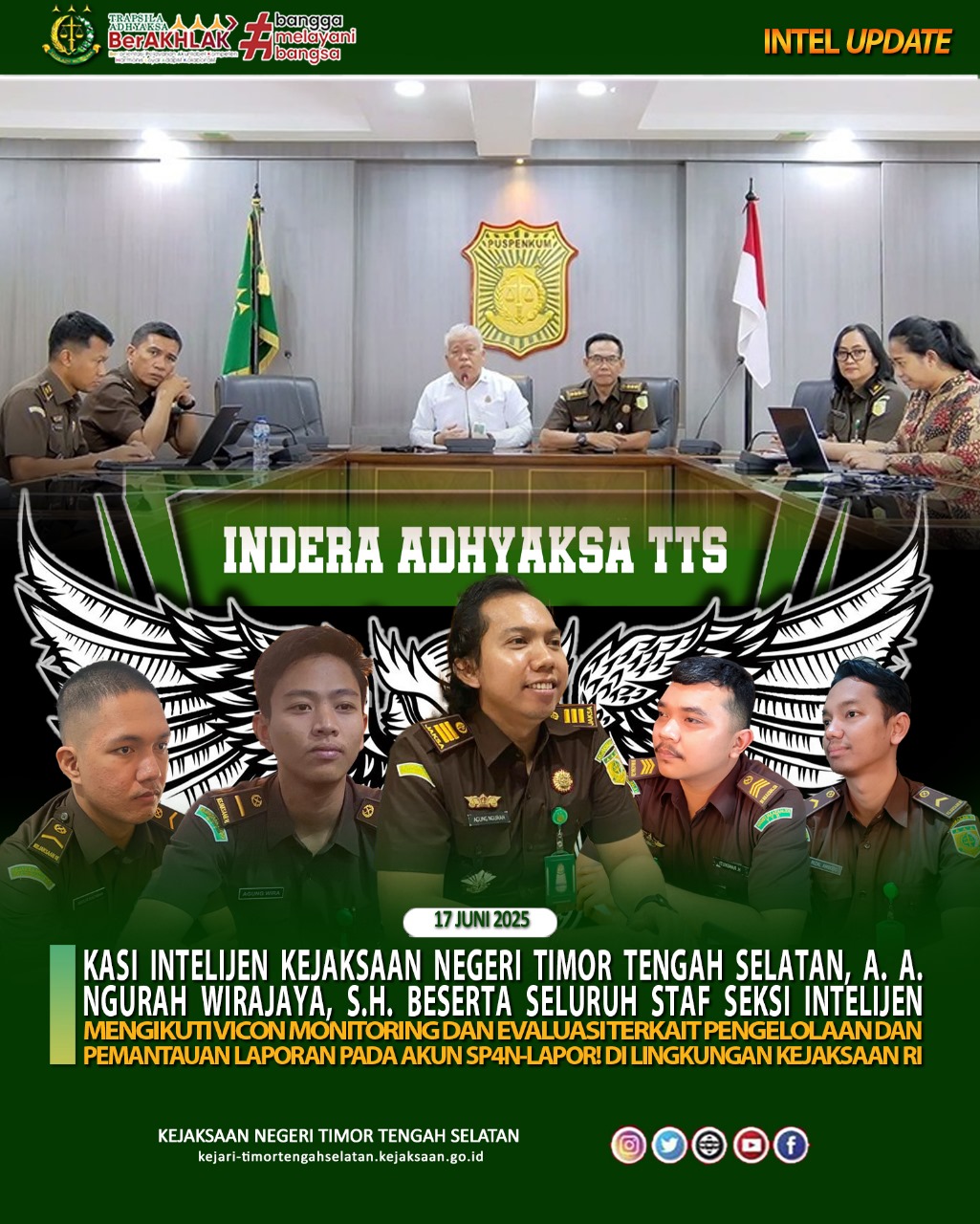 Vicon Monitoring Dan Evaluasi Terkait Pengelolaan Dan Pemantauan Laporan Pada Akun SP4N-LAPOR Di Lingkungan Kejaksaan RI