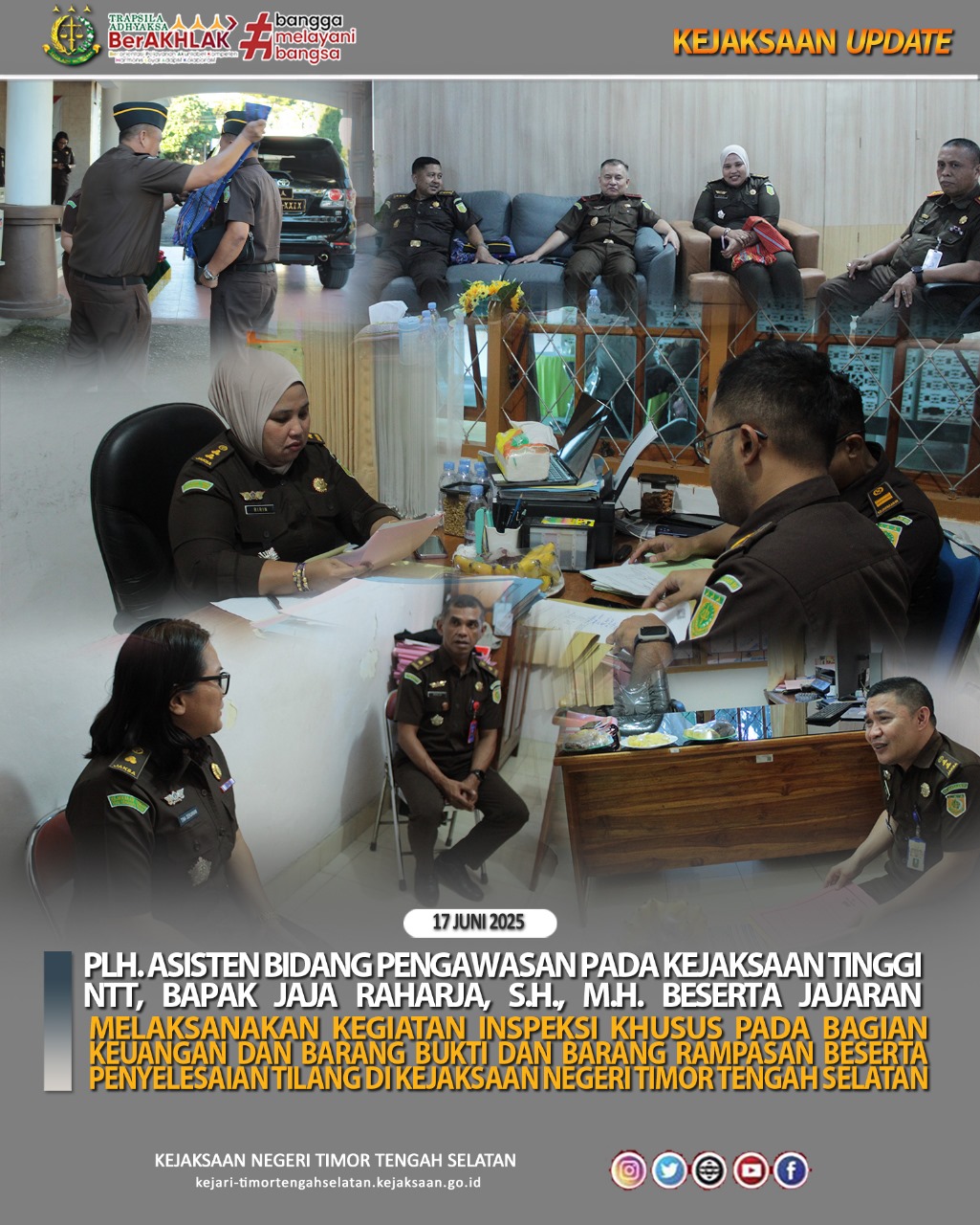 Kegiatan Inspeksi Khusus pada Bagian Keuangan Dan Barang Bukti dan Barang Rampasan Beserta Penyelesaian Tilang Di Kejaksaan Negeri Timor Tengah Selatan.